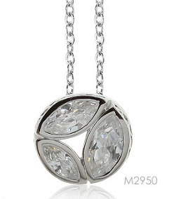 M2950, Pendant Silver. 925,  White Zircone Rhodium Plated,  Smplicity Collection