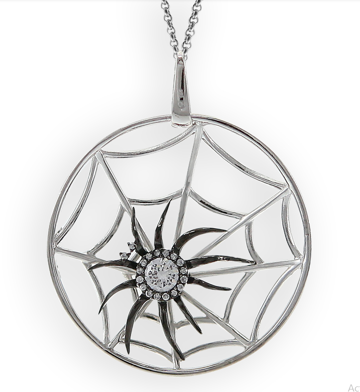 M3198, Pendant Silver. 925,  White Zircon,  Gun Plated,  Simplicity Collection