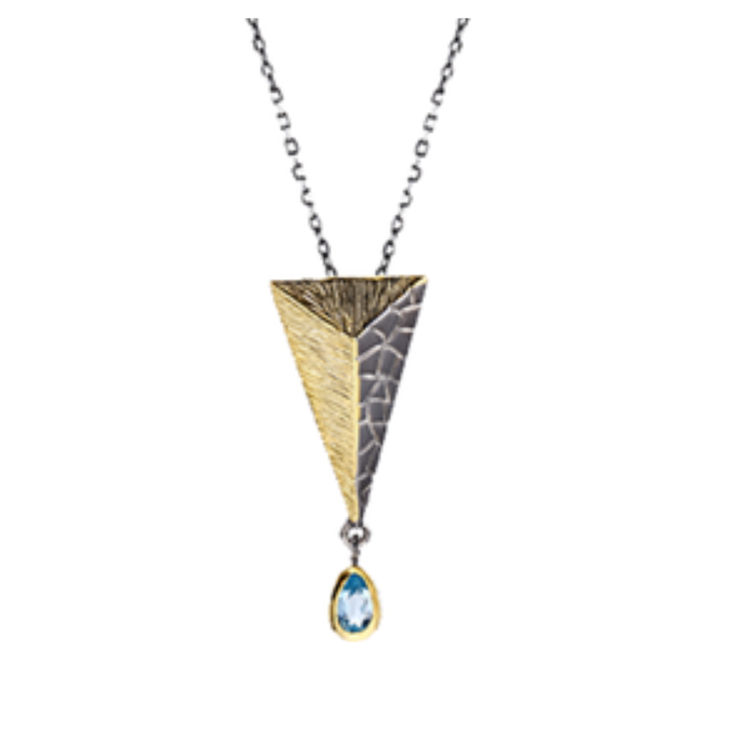 N5267, Necklace Silver 925,  Swiss Blue Topaz,  Hand Made