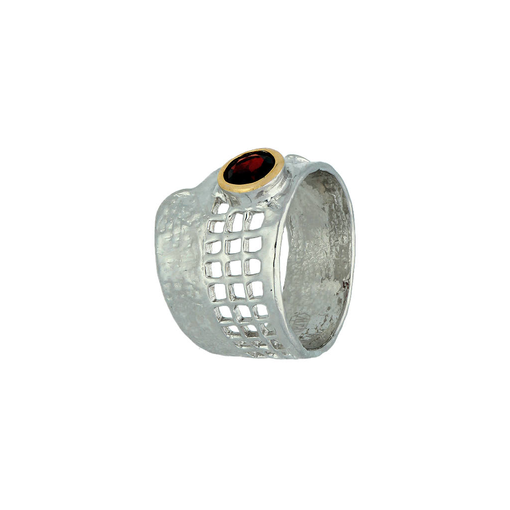 U4046, Ring Silver 925 , Garnet,  Hand Made