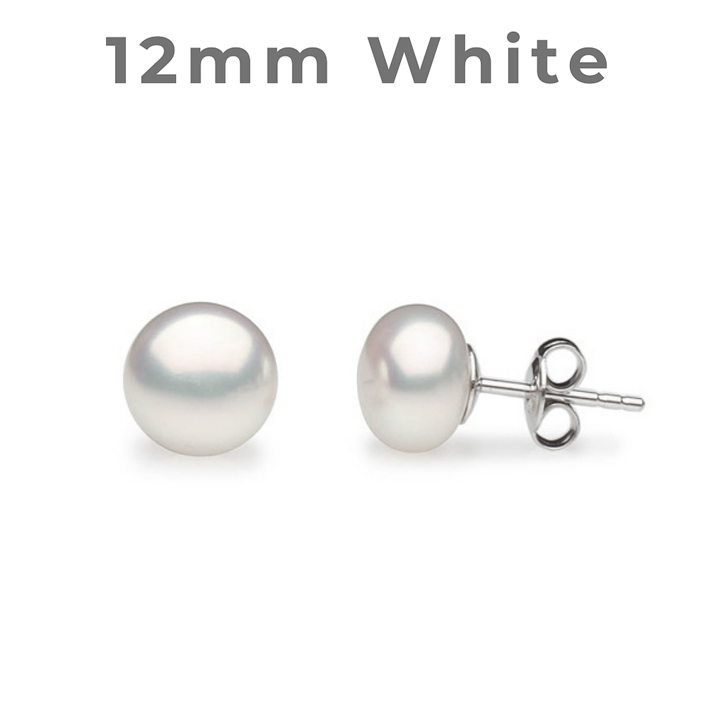 V5296, Earrings Silver 925,   White Pearl 11-12mm