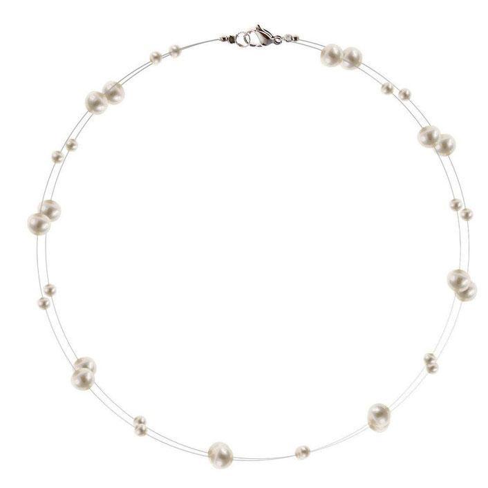 N3221, Necklace,   White WF Pearl,   2 layer.