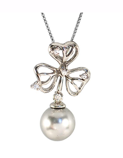 M3114, Pendant Silver,  925,   WF Pearl&Light Grey Crystal,   White Zircone