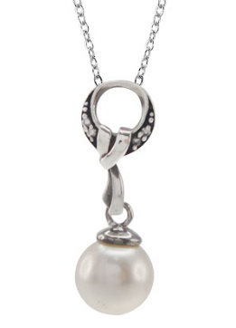 M3121, Pendant Silver,  925 White Zircone,   White fresh water Pearl,   Pearl Collection