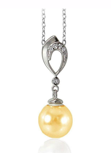 M3100, Pendant Silver 925,   crystal,   gold color WFPearl