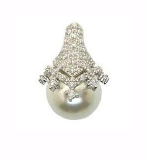 M3243, Pendant Silver,  925,   White WF Pearl&Zircone