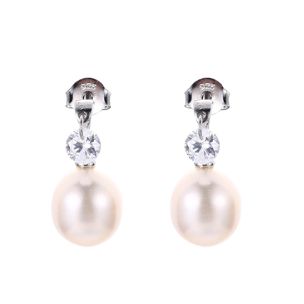 V5353, Earrings Silver 925,   Fresh Water Pearl