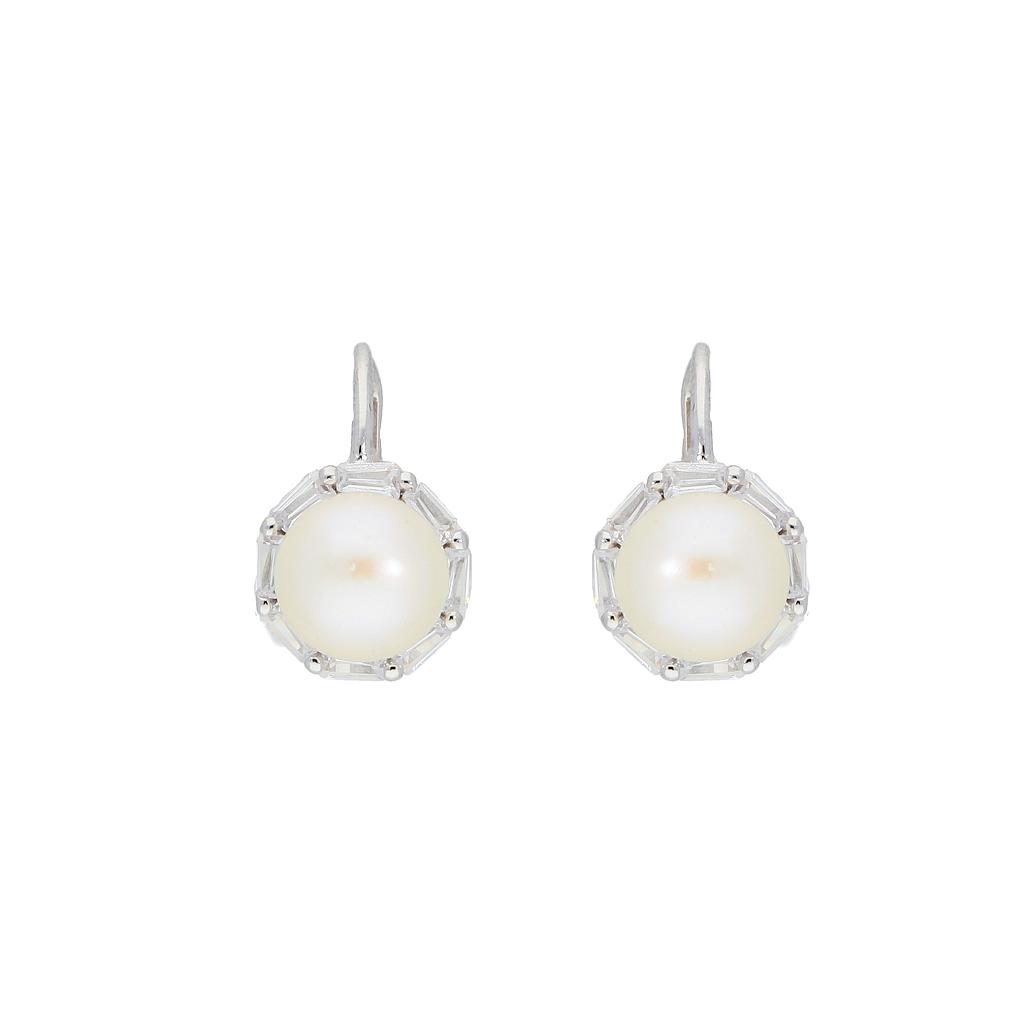 V5731, Earrings Silver 925,  Pearl