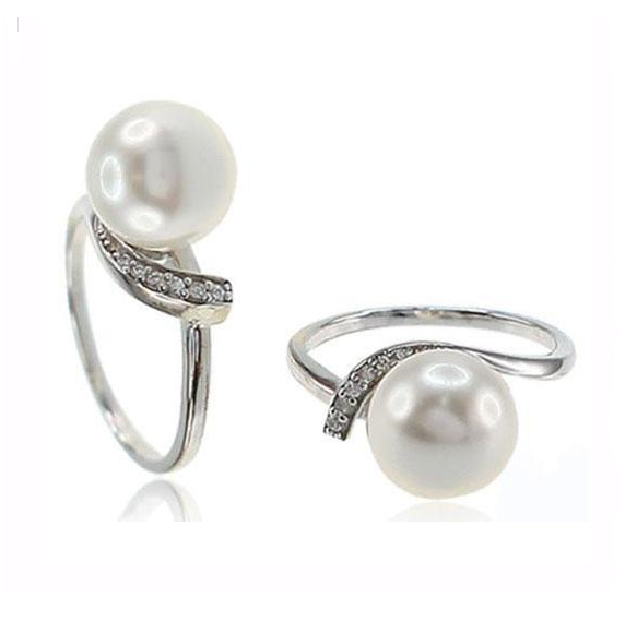 U3118, Ring Silver,  925,   White Zircone,   White Shell Pearl,   Pearl Collection