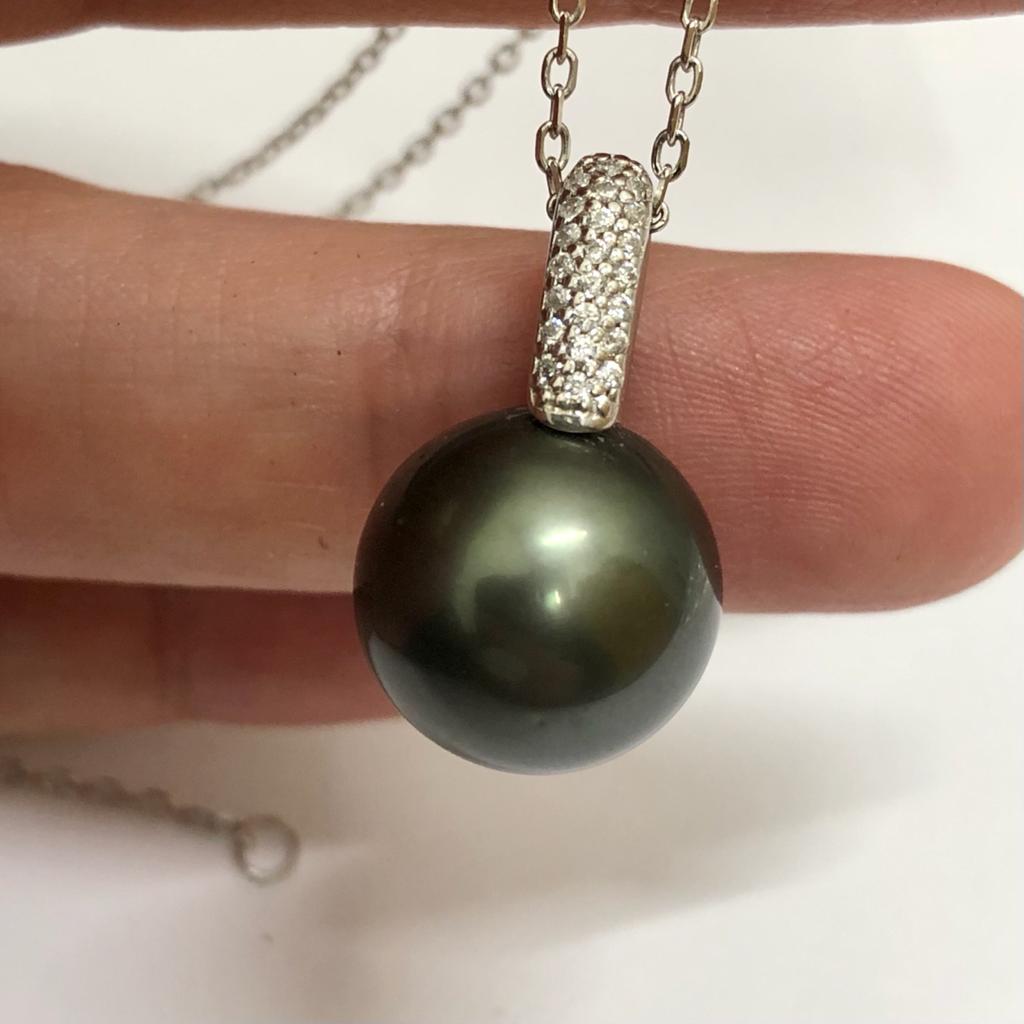 N6307,Silver 925, Black Tahiti Pearl