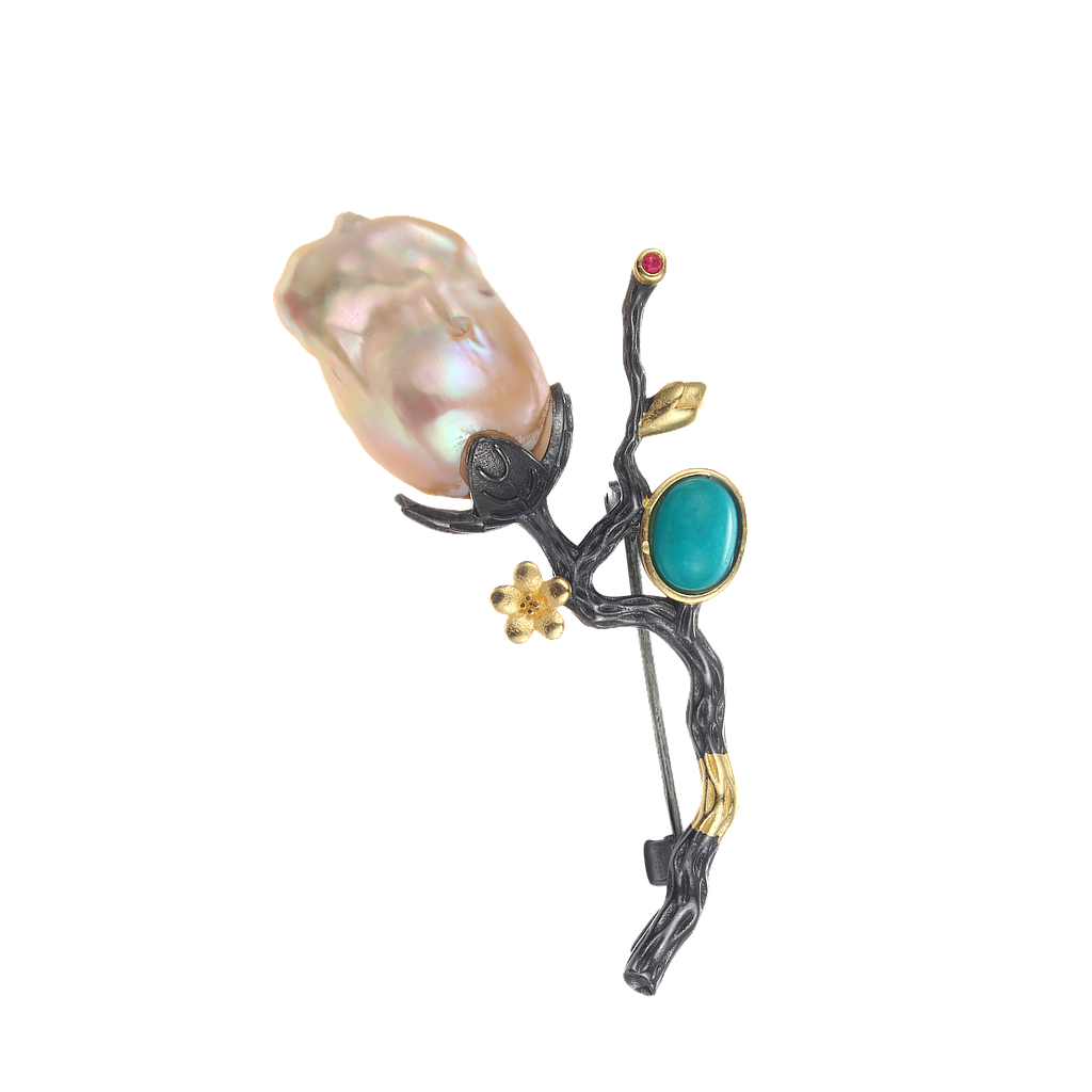 A1270 Pearls Brooch Silver 925