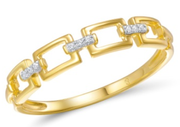 RGD00068  Ring 14K,1.13g,Dia,0.021ct,SI,H,Diamond 9pcs