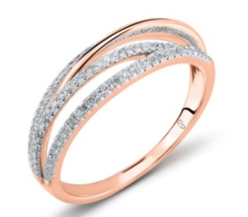 RGD00071 Ring 14K,2.74g,Dia,0.19ct,SI,H,Diamond 85pcs
