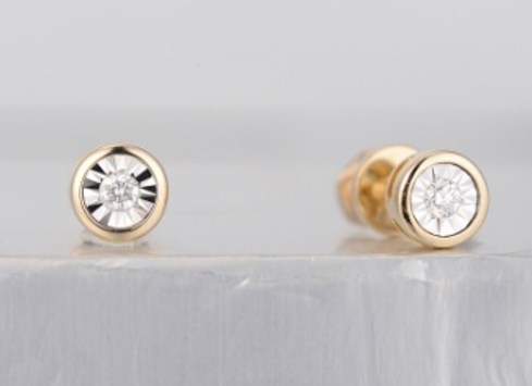 EDG147173YG,Earrings 14K,1.4g,Dia,0.052ct,I,I,J,2 pcs