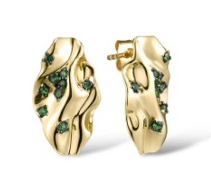 EGD315399,Earrings,Gold 14K,2.7g,Green Garnet  0.24ct