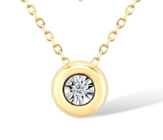 NGD300248YG ,Necklace Gold 14K,0.736g,Dia 0.019ct,SI,H,Diamond 0.019ct