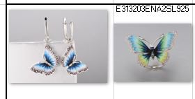 V6011,Earrings, 925 Sterling Silver, Cubic Zirconia, Matt Enamel