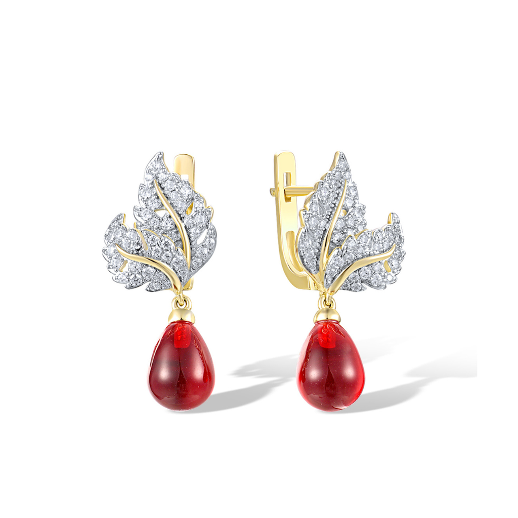 V6015,BlumaRed Crystal,White Cubic Zirconia, Silver 925