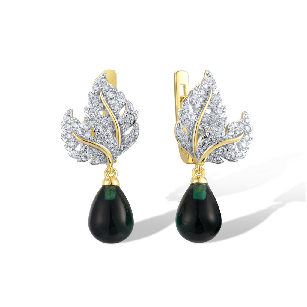 V6016, Bluma Green Crystal,White Cubic Zirconia, Silver 925