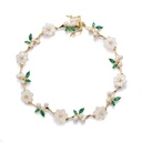 B5540, Silver 925, Rhodium Plated,White Shell, Cubic Zirconia