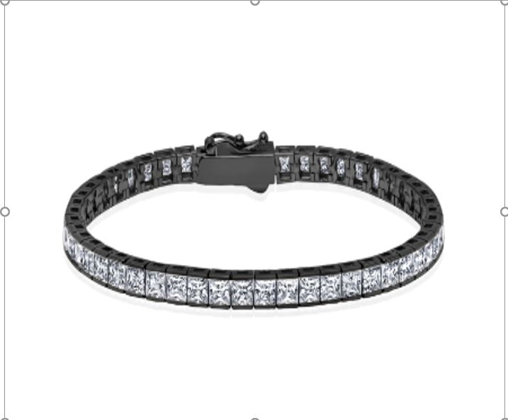 B5561,Silver 925, Cubic Ziconia,SQ 4*4mm,  19.5 cm