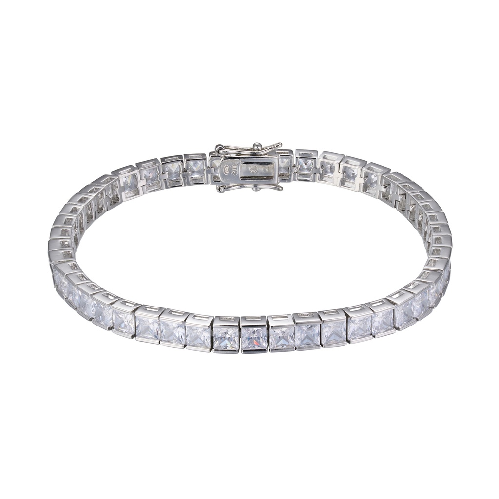 B5562,Silver 925, Cubic Ziconia,SQ 4*4mm,  19.5 cm
