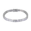 B5562,Silver 925, Cubic Ziconia,SQ 4*4mm,  19.5 cm