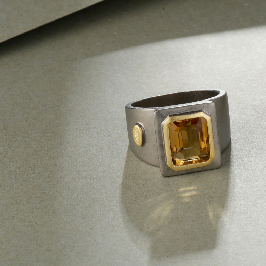 U4225, Ring Silver 925 , Citrine,  Hand Made