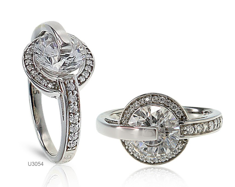 U3054, Ring Silver Rings 925,  Cubic Zircon,  Rhodium Plated,  Simplicity Collection