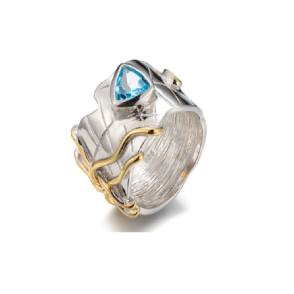 U4248, Sliver 925,Blue Topaz, Handmade