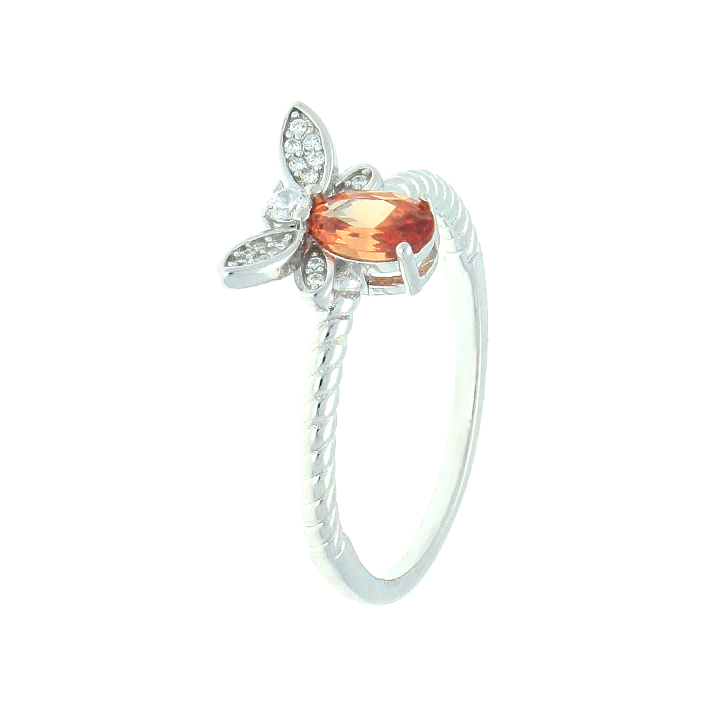U4042, Ring Silver 925, White Zircon