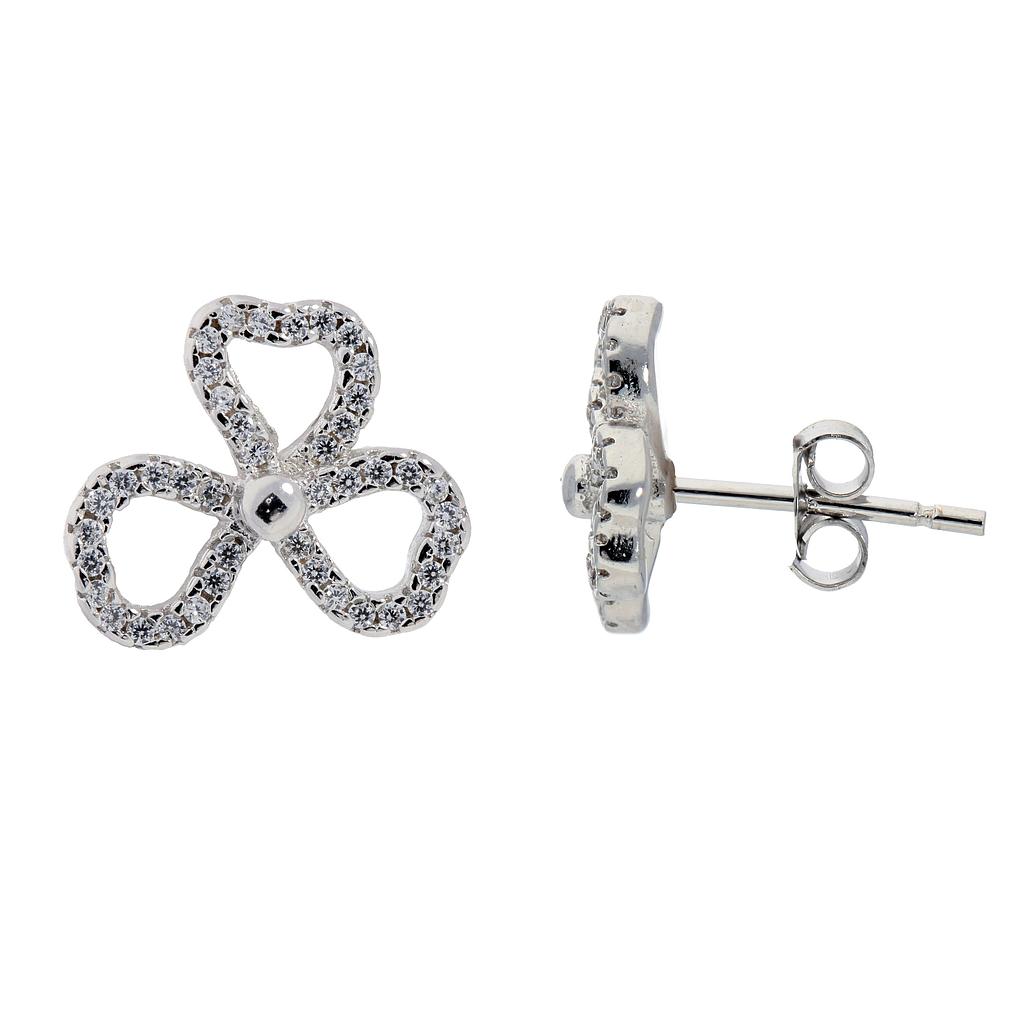 V5628, Earrings Silver 925, White Zircon