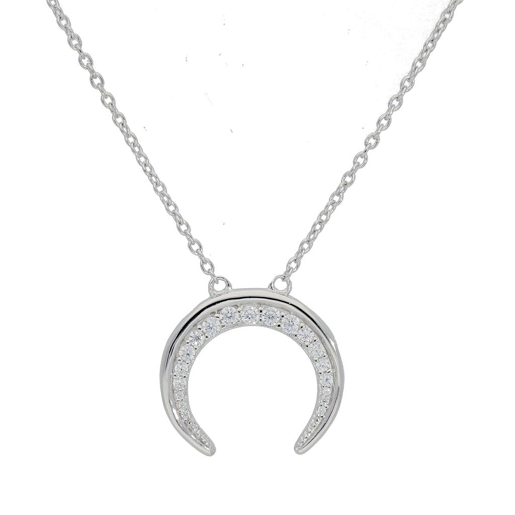 N5590, Necklace Silver 925, White Zircon
