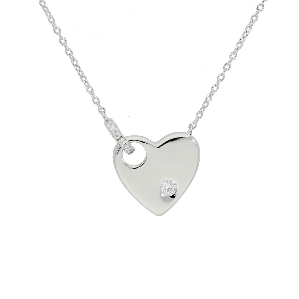 N5584, Necklace Silver 925, White Zircon
