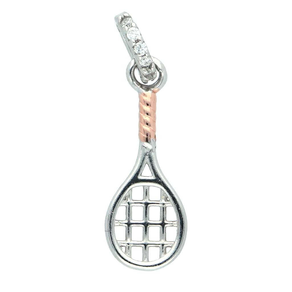 M3792, Pendant Silver 925, White Zircon, RoseGold plated