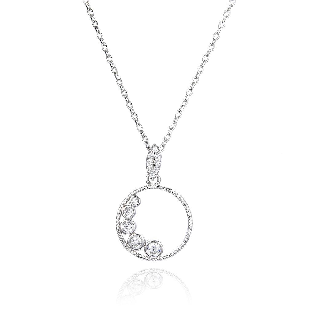 N6150,Necklace,Silver 925,Rhodium Plated,Cubic Zircon