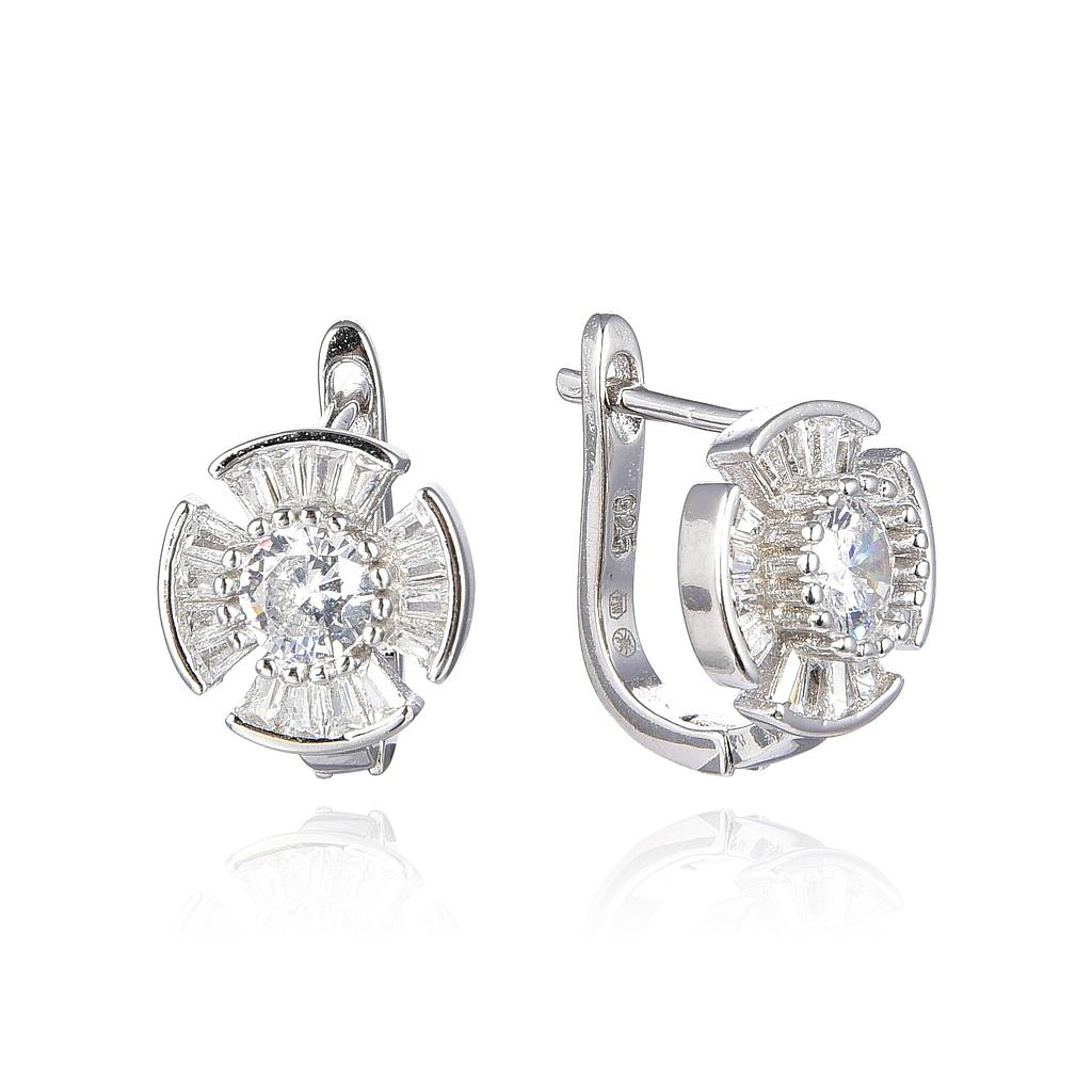 V5830,Earrings,Silver 925,Rhodium Plated,Cubic Zircon