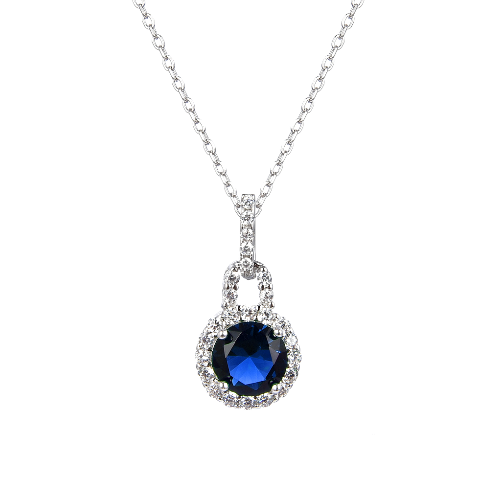 N6164,Necklace,Silver 925,Rhodium Plated,Cubic Zircon
