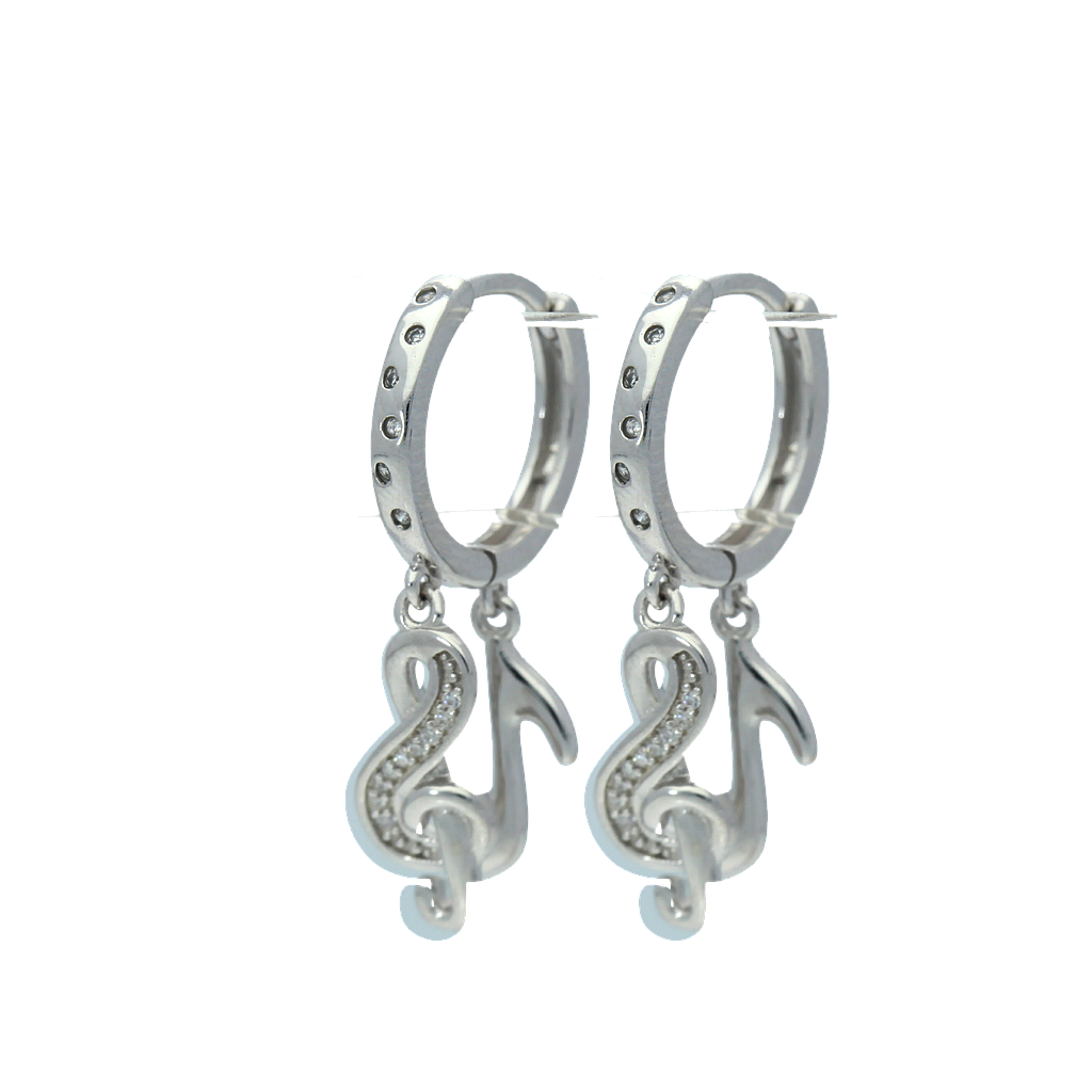 V5635, Earrings Silver 925,White Zircon