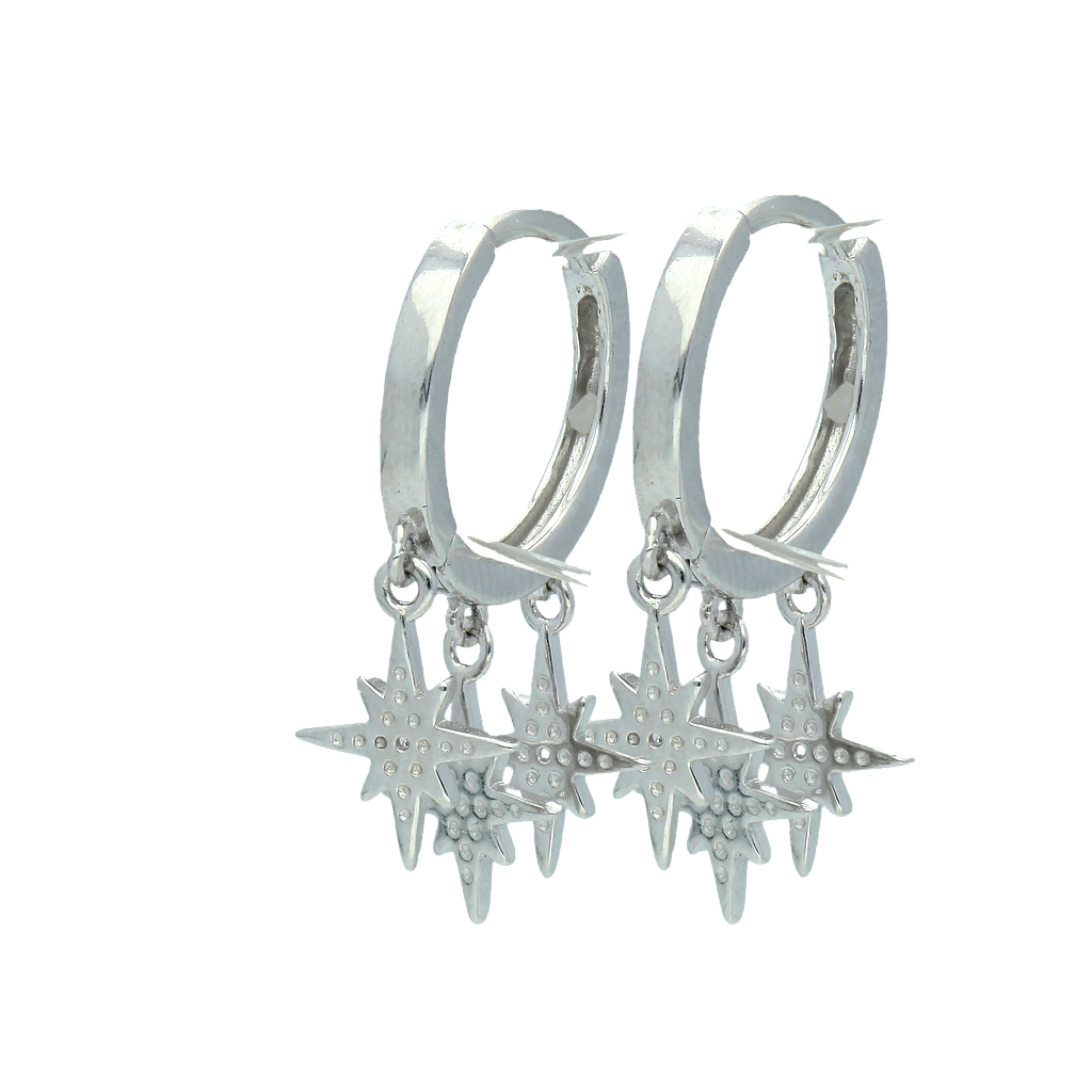 V5636, Earrings Silver 925, White Zircon