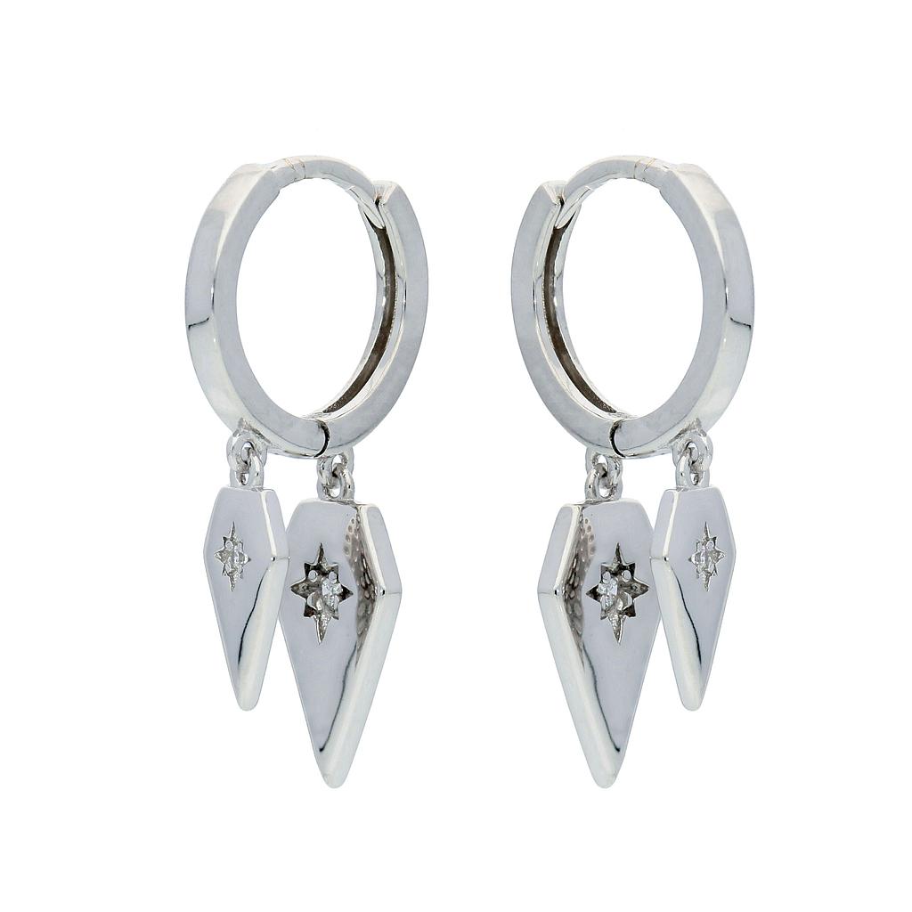V5639, Earrings Silver 925, White Zircon