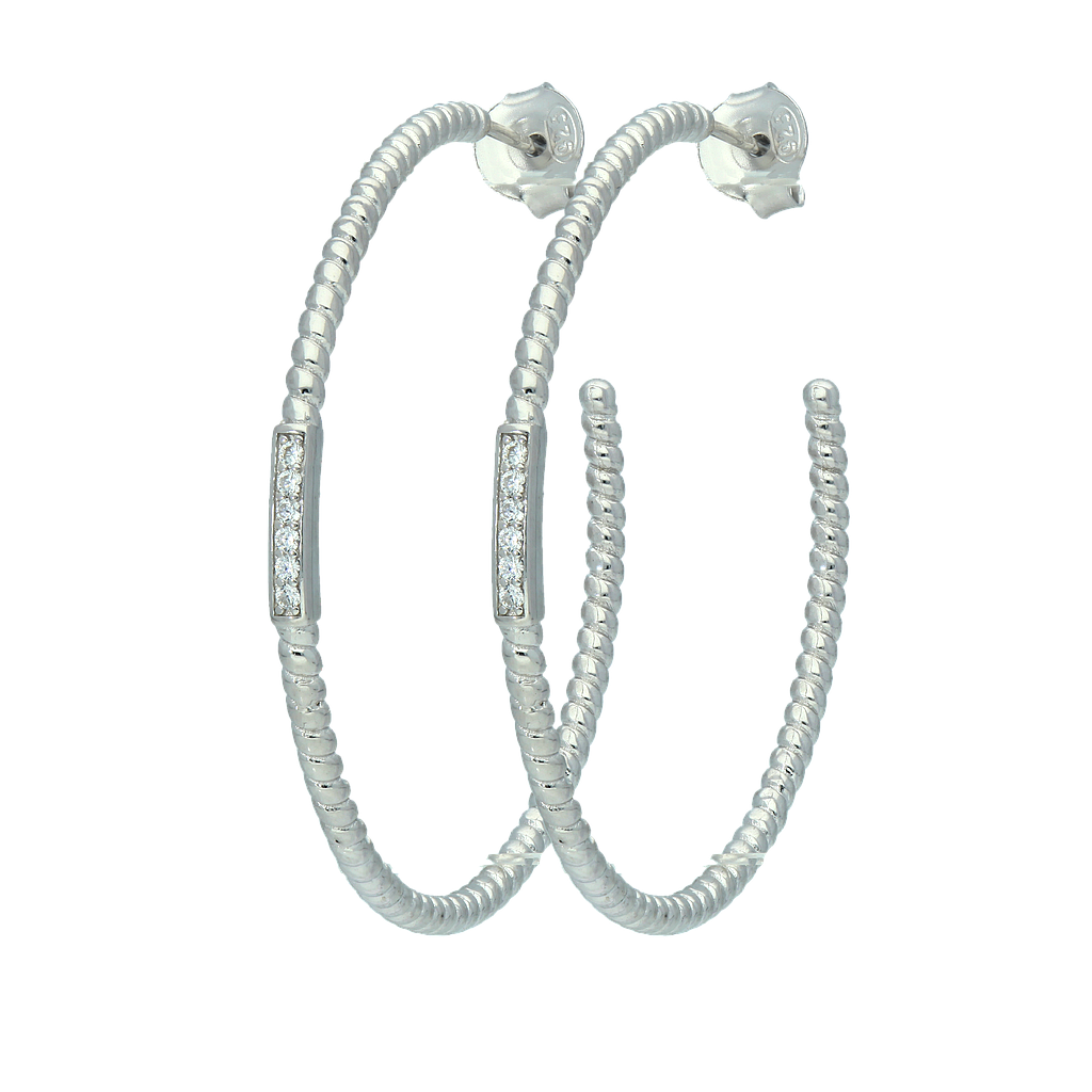 V5737, Earrings Silver 925, White Zircon