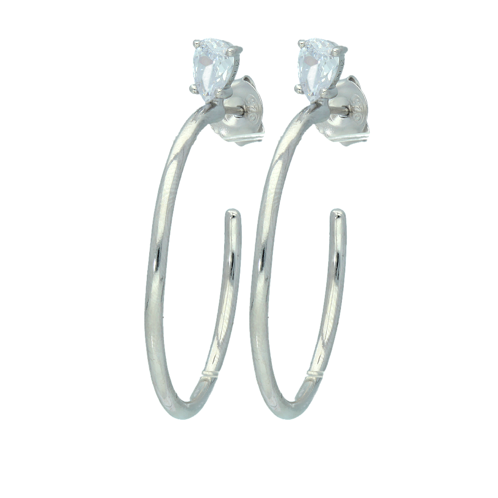 V5738, Earrings Silver 925, White Zircon