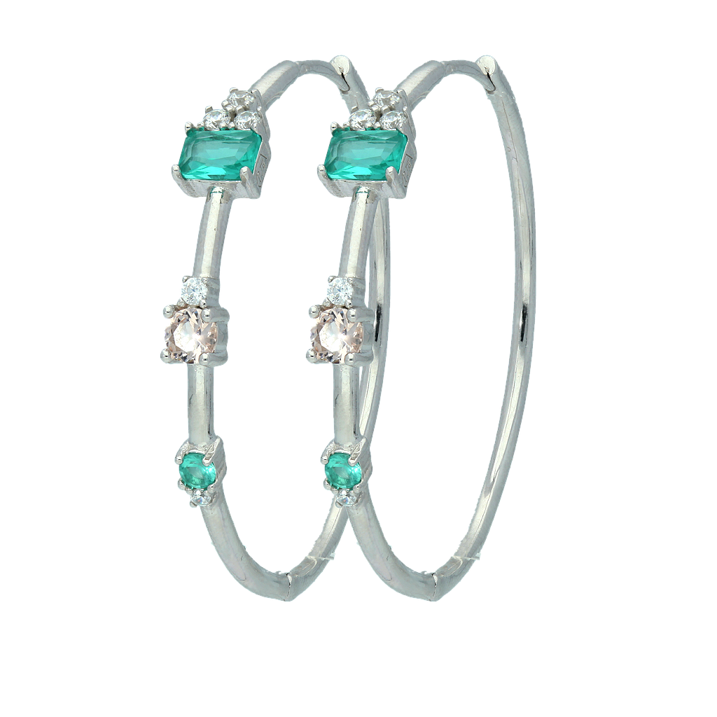 V5740, Earrings Silver 925, White Zircon