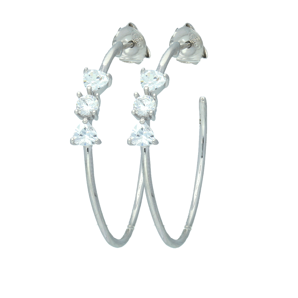 V5742, Earrings Silver 925, White Zircon