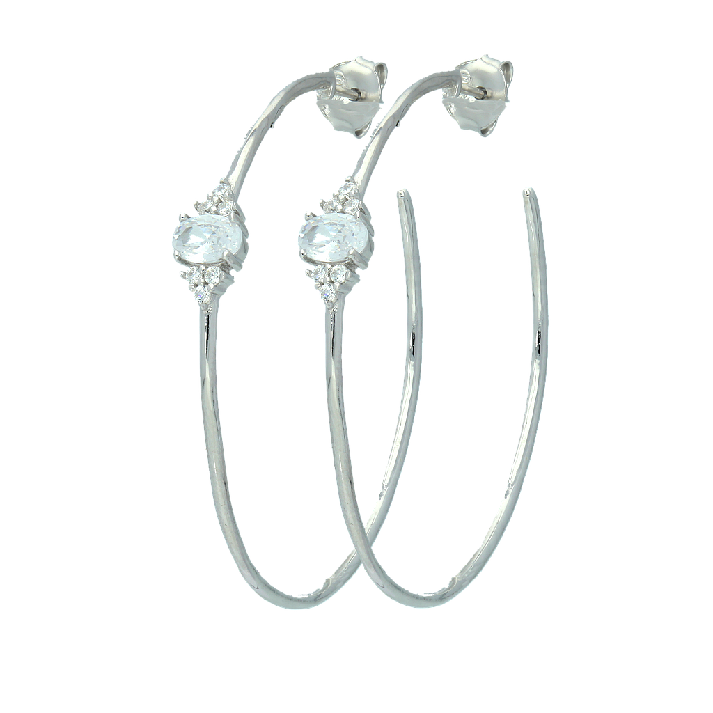V5743, Earrings Silver 925, White Zircon