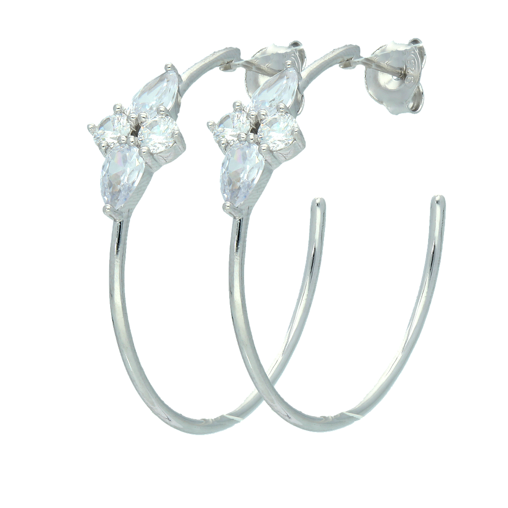 V5744, Earrings Silver 925, White Zircon