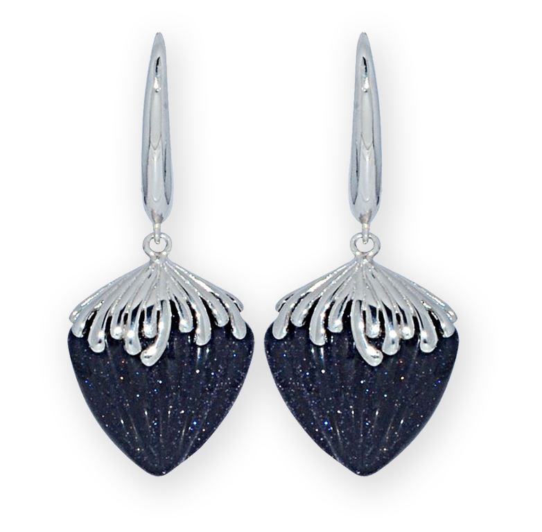 V3269, Earrings Silver. 925,  Sand Blue Stone,  Midnight Collection