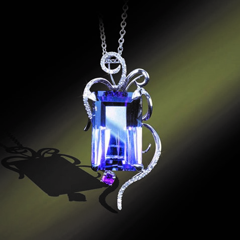 M3455, Pendant,  18K Gold,  Diamond0.160ct,  Ametrine 16.063ct,  Turmaline 0.095ct, Turmalin 0.