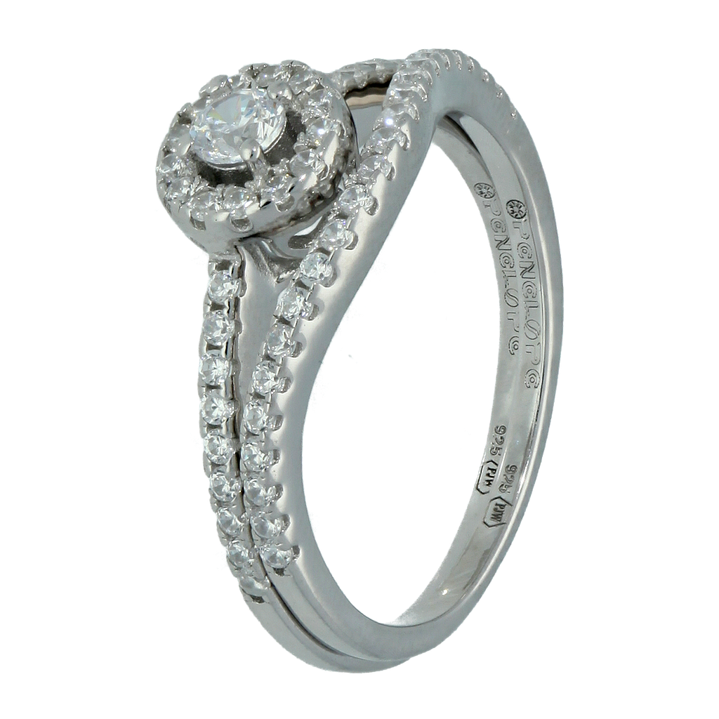 U4088, Ring Silver 925, White Zircon